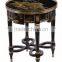 Vintage Style Natural Wood Carved Coffee Table With Seashell Mosaic Crafts Handmade Marquetry Living Room Round Side Table