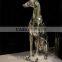 Electroplated silver resin large sitting Italian greyhound statue