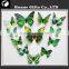 Colorful Promotional Home Decorative Plastic 3D Butterfly Stickers