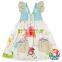 Cute Animal Printing Skirt Baby Girls Ruffle Pocket Dress 100% Cotton Birthday Little Girls Dresses