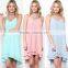 Clothes Women Dresses 100% POLYESTER SOLID WOVEN TIERED HEM SLIP Sexy Tropical Dresses