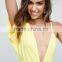 2017 Summer Women Sexy Tight Dress Yellow One Sleeve Asymmetric Midi Dress HSm9161