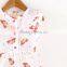 Custom-made summer fly short sleeve pink watermelon rompers