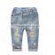 Boy new model pants jeans 2017 pure color hole in leggings