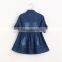 Baby girl denim dress children jeans frocks designs 7 minutes of sleeve cowgirls dresses