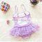 Hot selling swimwear Lace little girl bikini baby girl swimsuits /girls shiny swimsuit
