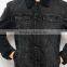 fashion wholesale mens black denim jacket with fleece collar