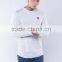 White Twill Mens Longline Curved Hem T Shirt Long Sleeve T Shirt With Thumb Hole OEM 95% Cotton 5% Elastane T Shirt