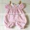 Boutique baby romper sweet pink seersucker baby romper