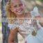 Ivory Gold Sequined Glitter Tulle Lace Fabric Baby Dress Pictures Girls Tutu Dress