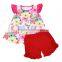 Hot Girls Fall Boutique Outfit Clothing Cute Baby Girls Flower Sets Kids ruffle flutter Clothes