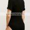 Runwaylover Rolled Short Sleeve V Neck Bodysuit For Women