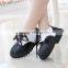 Juqian custom best quality lace up leather black girl school shoes 2016