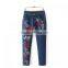 High Waist Women Jeans embroidered floral narrow bottom various types of trousers