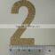 Hot sale 1000pcs gold glitter paper number "2" Decor Festive Birthday Party New Year,Christmas ,Cake,Crafts