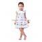 Classical Pastoral Chick Pattern Children Clothes Flutter Cap Sleeve Baby Girl Summer Dress M6050509