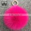 Wholesale Manufacturer low price ball real fox fur keychain ring