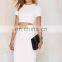 Hot Sale 2015 new fashion cutout white midi ladies dress