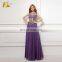 Sexy Beaded See Through Long Chiffon Purple Prom Dress Suzhou