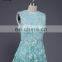 heavy beading and applique evening dress jewel neckline embroider prom dress 2017