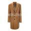Fashion Gray Design long cashmere jacket Men's Wool Blend Double Breasted Coat
