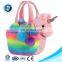 ICTI Standard LOW MOQ custom cute pretty stuffed animal soft kids toy plush unicorn backpack bag