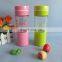 BPA Free round glass drink water bottle with plastic lid 450ml
