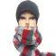 Warm Muffler Winter Neckerchief 100% Acrylic Shawl for Ladies Womens Bandelet Neck Warmer Head Wear Striped Knitted Scarf