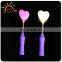 Lovely hot selling heart shaped led light up glow stick for party events decoration