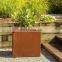 Outdoor Decorative Square Garden Corten Steel Planter