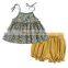 2020 girl clothing  new arrival sling floral two-piece foreign trade children's clothing