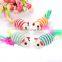 New grinding claw sisal mouse shaped cat toy with feather tail funny