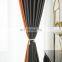 Wholesale Double Sided Hemp Thick Patchwork Shading Heat Insulation Fabric Hotel Bedroom Living Room Finished Blackout Curtain