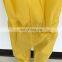 Disposable Microporous Yellow Work Coveralls Safety Coverall with Hood and Waist Elastic