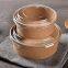 100% Eco Friendly Custom Print  Disposable take away kraft paper salad bowl with PET lid