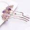 2015 new model FZZ-711 Fashion metal crystal hair fork all flower type