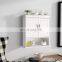 Bathroom Wall Cabinet Double Door Storage Cupboard Wooden White