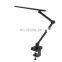 Flexible Arm 3 Color Mode Touch Control Clamp On Desk Lamp Rechargeable Eye-Caring Stepless Dimmable Led Desk Lamp With Clamp