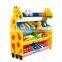 Plastic boxes kitchen rack wooden storage bathroom shelf for kids