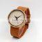 Office lady leather strap watch, easy to open watch button