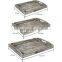 Amazon Hot Sale Oversized Classic Rustic Square Antique Serving Tray