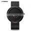 SINOBI Creative Men's Watch Rotation Time Display Stainless Steel Milanese Mesh Band Quartz Movement Stylish Model S9768G