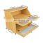 Double Layer Large Bamboo Bread Box Kitchen Counter Wooden Large Capacity Bread Storage Bin