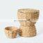 Hot Product 100% natural material water hyacinth Round Wicker Storage Basket With Lid High Quality vietnam cheap wholesale