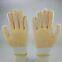 10 gauge white cotton thread knitted yellow PVC dotted anti-slip safety work gloves