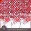 Fashion high quality polyester mesh fabric price per meter for wedding dress with red flowers embroidery