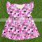 yiwu Fancy newest flutter sleeve summer kids clothes baby girl mouse head patterns party dress Children frocks designs