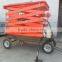 four-wheel mobile electric scissor man lift hydraulic elevator platform outdoor scissor lift work platform