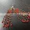 Indian beads long earrings crystal jewelry tribal kuchi jhumka