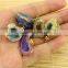 JF6801 Delicate Small Sparkly Geode Agate Druzy Pendants